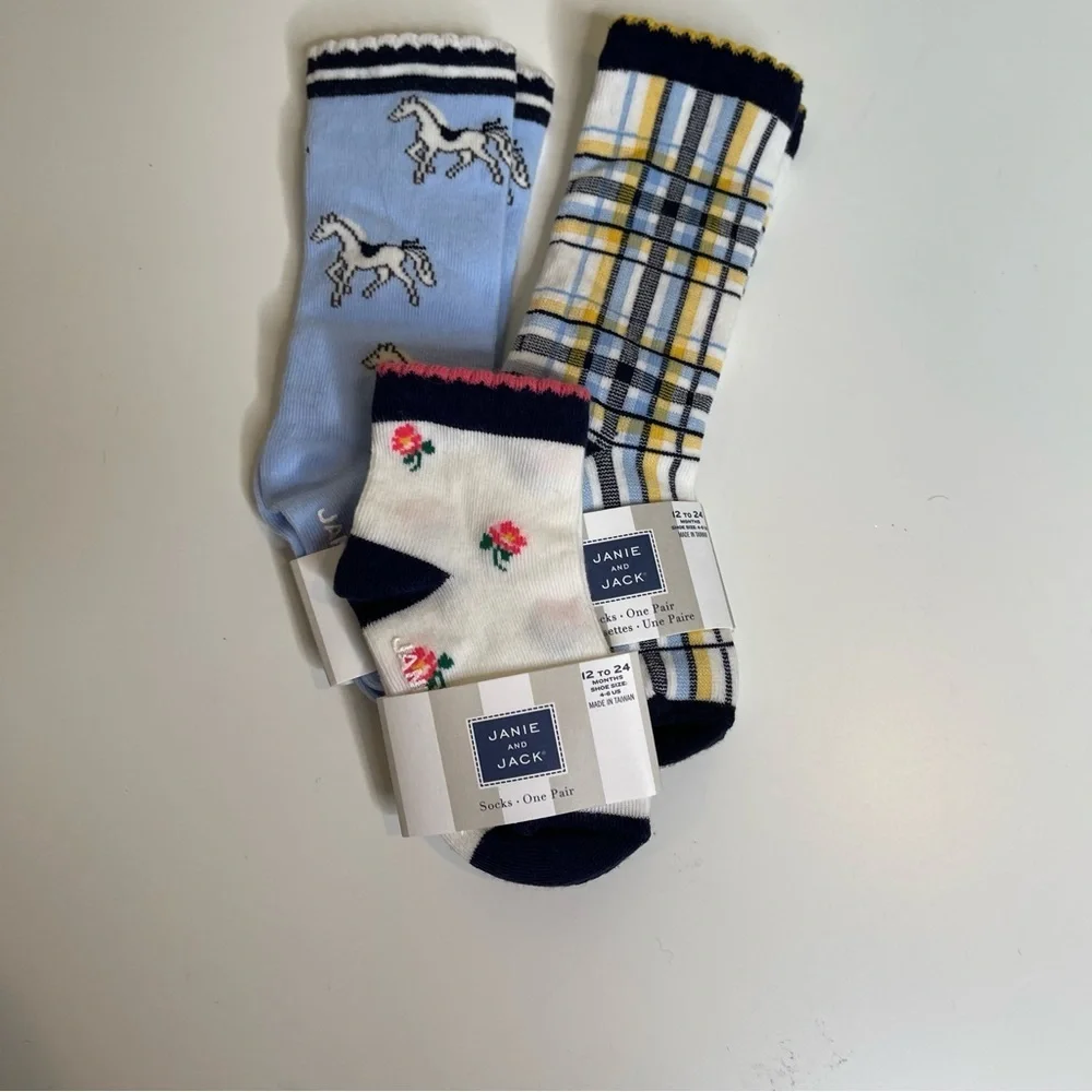 Janie and Jack socks size 12-24 months